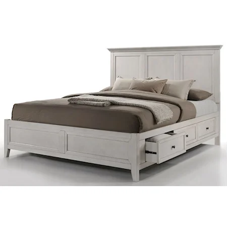 Transitional Queen Storage Bed with Six Drawers